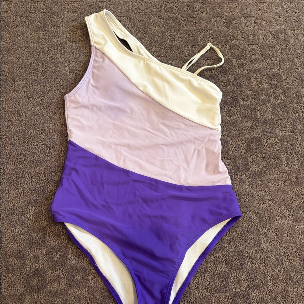 Amazon Women's One Piece Swimsuit - Cream, Light Pink, and Purple